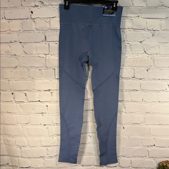 Women's Blue Gray 7/8 Leggings seamless, high-rise waistband, four-way stretch - Picture 4 of 11